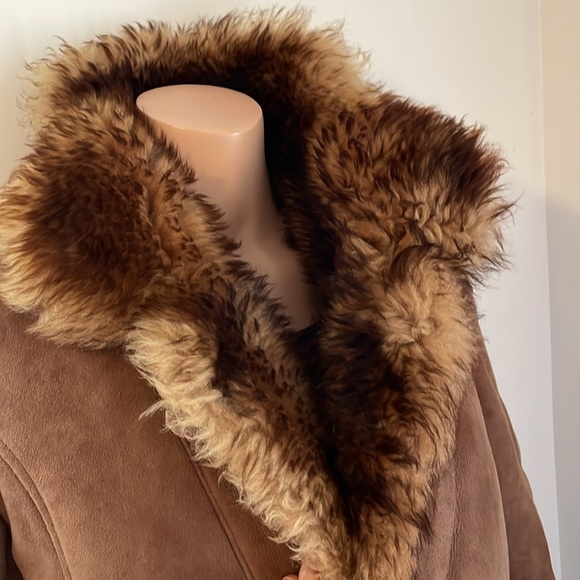 S 🐑 One of a kind!! 🐑 Sheepskin vintage penny lane coat shearling leather wool - Picture 7 of 16